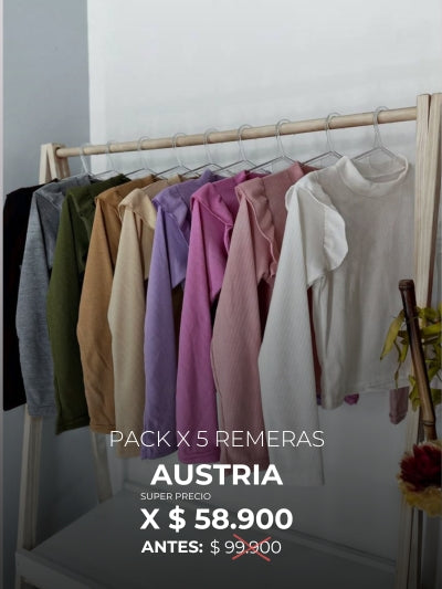 PACK X5 REMERAS AUSTRIA