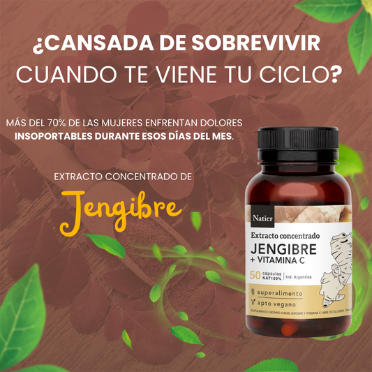 2x1 Capsulas de jengibre + Guia de emergencia menstrual